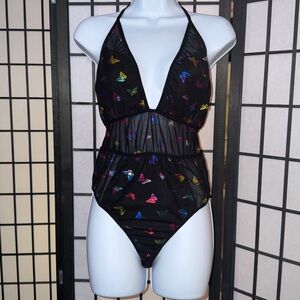 Colorful Butterfly Mesh Bodysuit